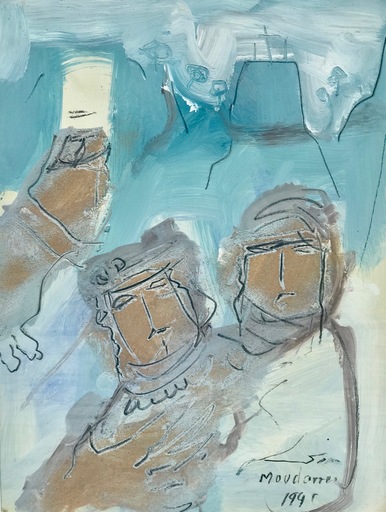 Fateh MOUDARRES - Zeichnung Aquarell - Personages - Syrie