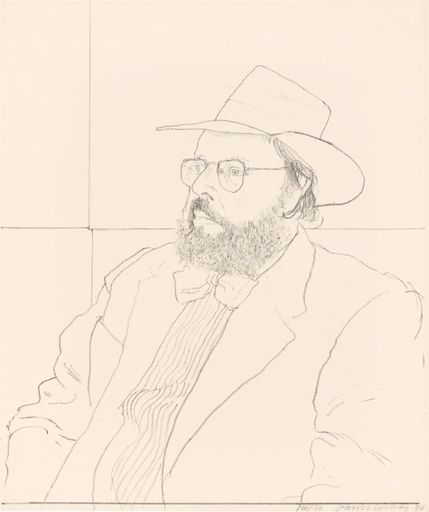 David HOCKNEY - Druckgrafik-Multiple - Henry Geldzahler with Hat