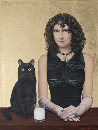 Nataliya BAGATSKAYA - 绘画 - Contemporary portrait "The Glass of Milk"