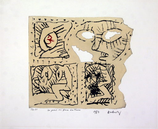 Pierre ALECHINSKY - Print-Multiple -  Les yeux en face des troux 
