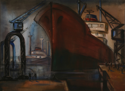 Aleksandrs ZVIEDRIS - Painting - Trading port