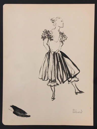 Christian Jacques BERARD - Drawing-Watercolor - En scène - Danseuse en mouvement