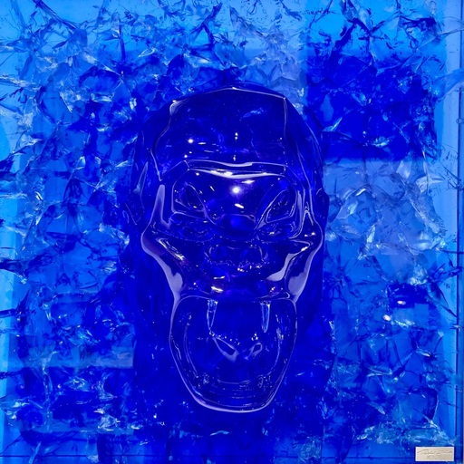 Richard ORLINSKI - Scultura Volume - Wild Kong mural crystal clear full fractal bleu