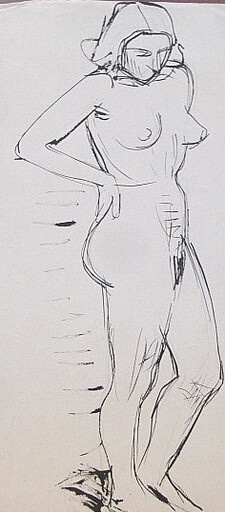 Erich HARTMANN - Drawing-Watercolor - #19769: Frauenakt. 