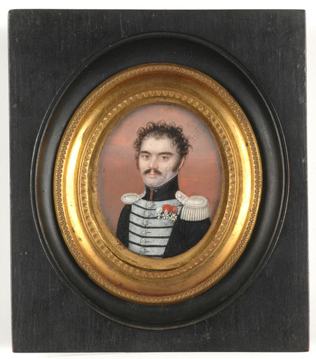Franz Liborius SCHMITZ - Miniatura - "Felix de Fayet, chef de bataillon of the Royal Guards"