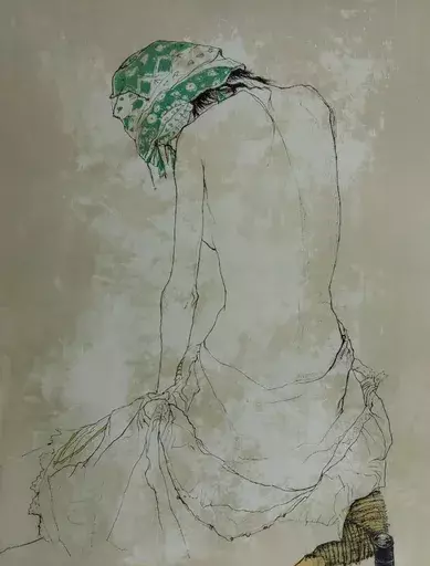ジャン・ジャンセン - 版画 - Foulard vert
