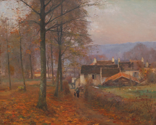 Jean Eugène Julien MASSÉ - Pintura - Chemin du Tillet à Luzancy