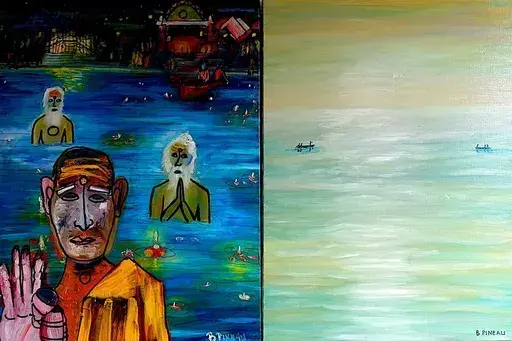 Bernard PINEAU - Painting - D021P25 Varanasi