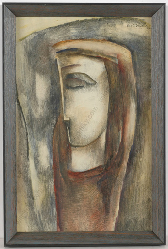 Boris DEUTSCH - Drawing-Watercolor - "Art Deco female head", watercolor