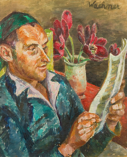Trude SCHMIDL-WAEHNER - Painting - Partisan mit Tulpen
