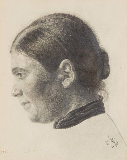 Karl MEDIZ - Disegno Acquarello - Portrait of a Woman