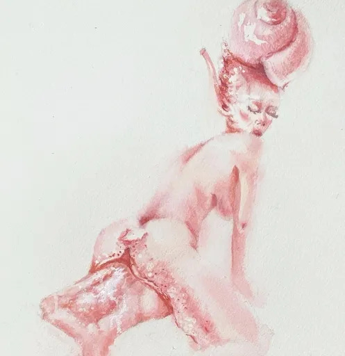 Anna BUKHAREVA - 水彩作品 - Funky Snail Always Leaves Traces