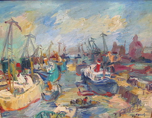 Sandro VON LORSCH - Gemälde - Hamburger Hafen. 