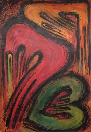Víctor MIRA - Painting - Hilatura con corazón verde