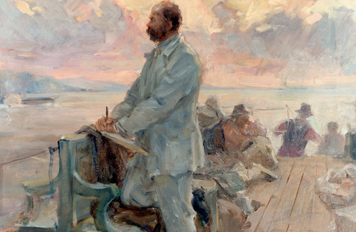 Ivan Nikolaevich SHULGA - Painting - "G. T. Shevchenko returning from his Exile
