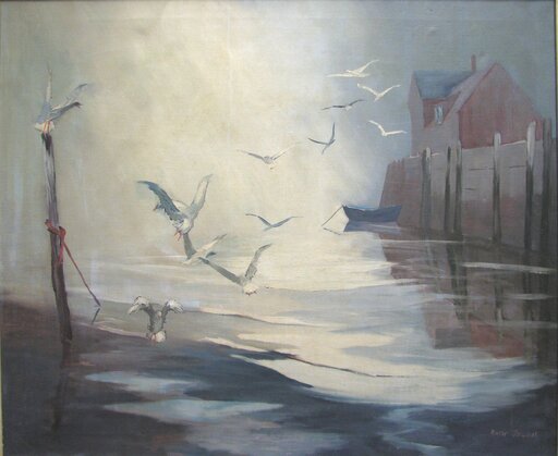 Jewell RUTH - Gemälde - Seagulls - Foggy Harbor