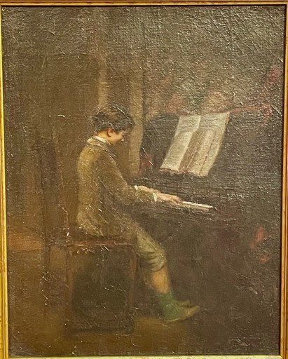 Henri GERVEX - Gemälde - enfant jouant du piano