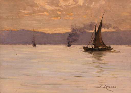 Fausto ZONARO - Peinture - Le prime luci del mattino – Istanbul (1891 - 1910)
