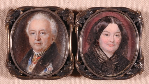 Miniature - Two Miniatures of an Austrian Noble Couple, 1840s