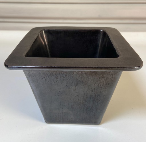 Paul BONIFAS - Ceramic - Petit pot carré en terre lustrée noire - Paul-Ami Bonifas