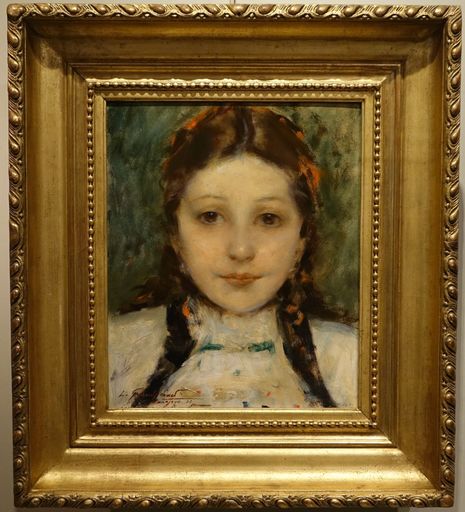 Lucien Henri GRANDGÉRARD - Pintura - Portrait of a young girl - Lucien Grandgérard, dated 1936