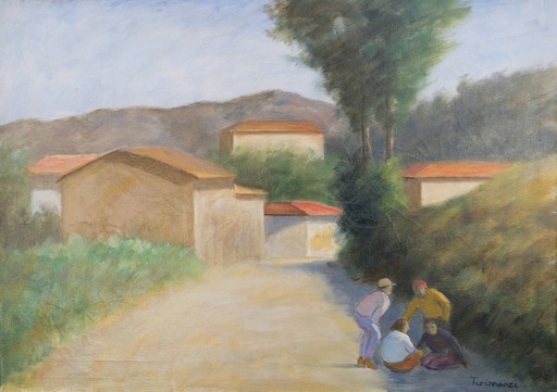 Nino TIRINNANZI - Painting - Ragazzi nel Chianti