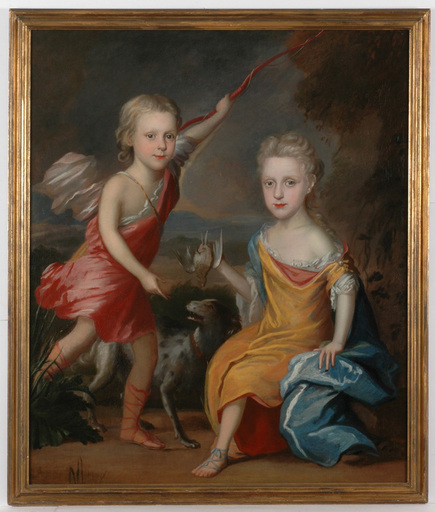 Painting - Charles D'Agar (1669-1723)-Attrib., "Bird hunters" 