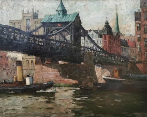 Leonhard SANDROCK - 绘画 - Bremer Brücke