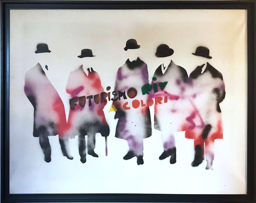 Mario SCHIFANO - Pittura - Futurismo rivisitato a colori