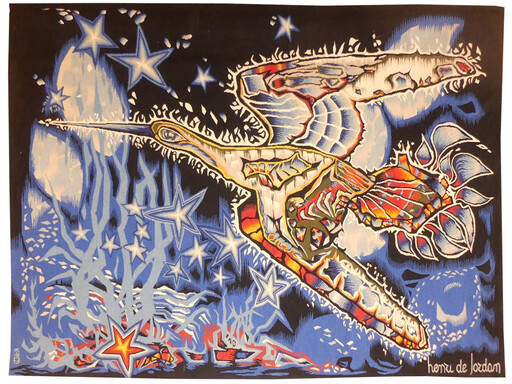 Henri DE JORDAN - Tapestry - L'oiseau de rêve