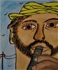Francisco VIDAL - Drawing-Watercolor - Man with flute