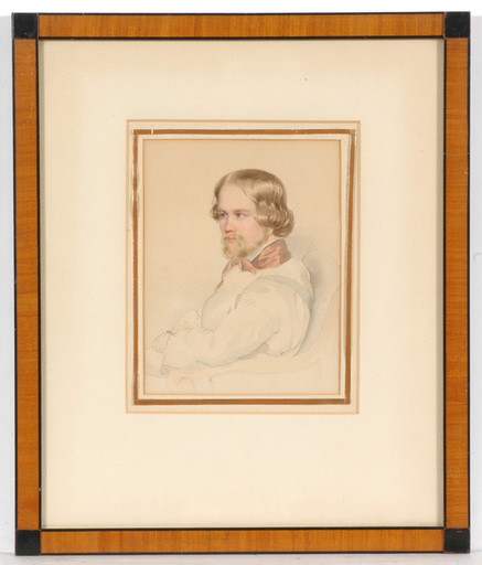 Leopold FISCHER - Dibujo Acuarela - Leopold Fischer (1814-1860) "Dr. Alfred Julius Becher" 