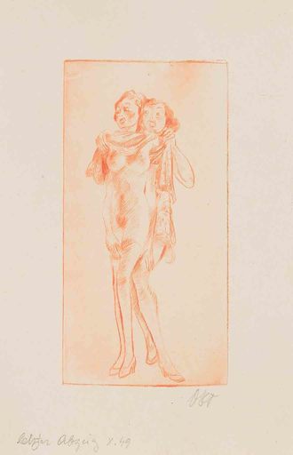 Otto Rudolf SCHATZ - 版画 - Two ladies in stockings