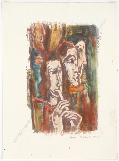 Boris DEUTSCH - Pittura - Boris Deutsch (1892-1978) "Jewish music", tempera, 1964