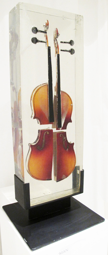 阿尔曼 - 雕塑 - Inclusion de violon découpé
