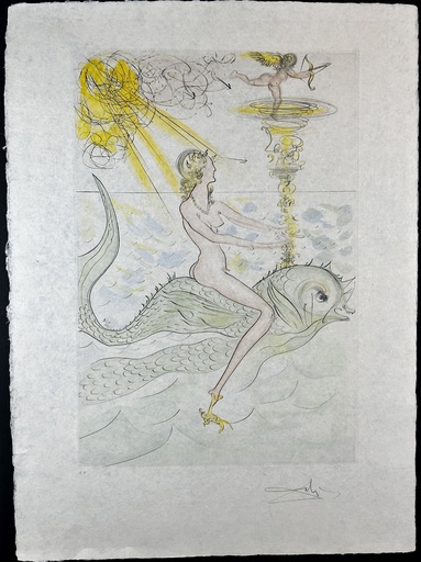 萨尔瓦多·达利 - 版画 - Hommage a Albrecht Durer Sirene au Dauphin