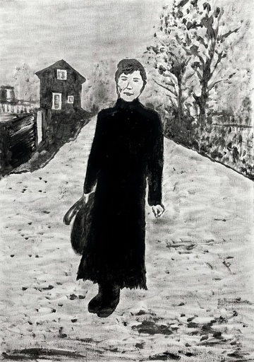 Fred BORGHESI - Peinture - Woman in Black