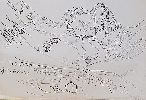 Erich HARTMANN - Disegno Acquarello - #19793: Plangeross. 