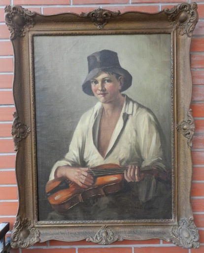 Istvan SZASZ - Painting - The violoninist