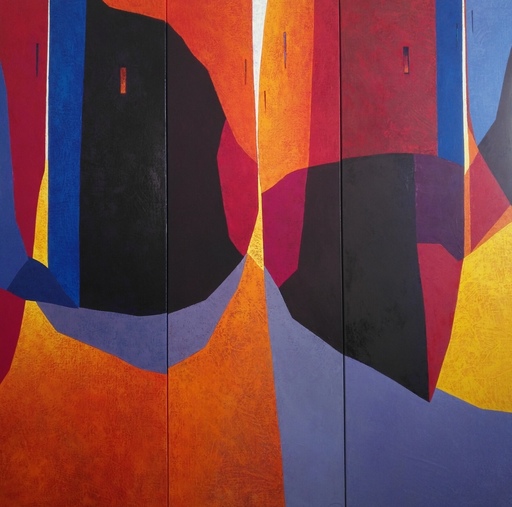 Tomás SUNYOL - Painting - Night Bars (Triptych)