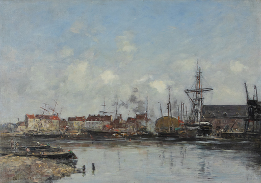 Eugène BOUDIN - Painting - Dunkerque, le vieux bassin