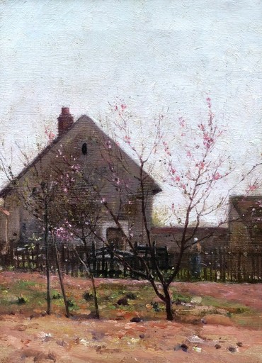Henri Emile DE SACHY - Painting - Paysage de printemps