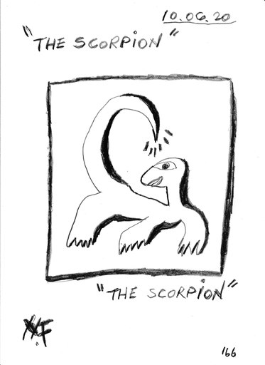 Harry BARTLETT FENNEY - Disegno Acquarello - scorpion 