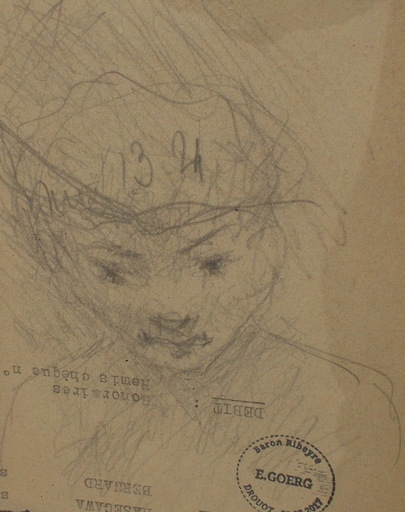 Edouard Joseph GOERG - Disegno Acquarello - L'enfant