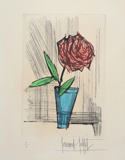 贝纳•毕费 - 版画 - La Rose Noir