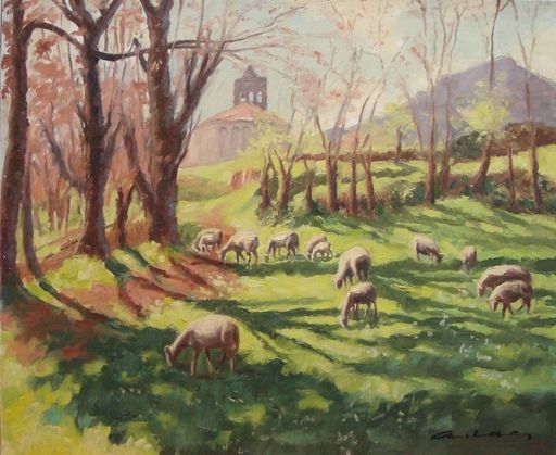 André LAC - Painting - Poésie pastorale