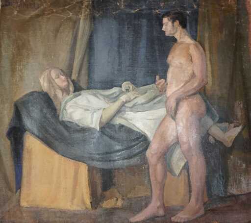 Angeles BENIMELLI - Painting - "Man and woman bodie´s study"