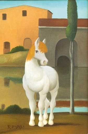 Roberto MASI - Pittura - Cavallo sul fiume
