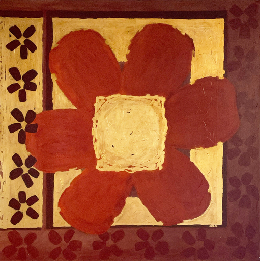 Eva ROUWENS - Painting - Grande fleur rouge