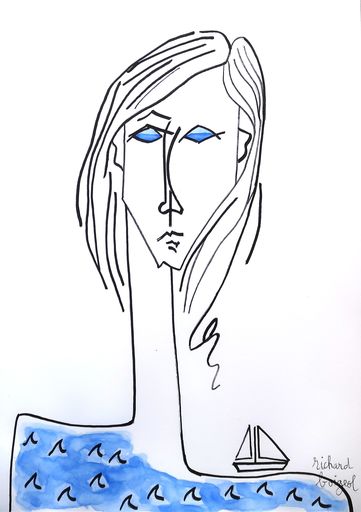 Richard BOIGEOL - Zeichnung Aquarell - POéSIE MARINE